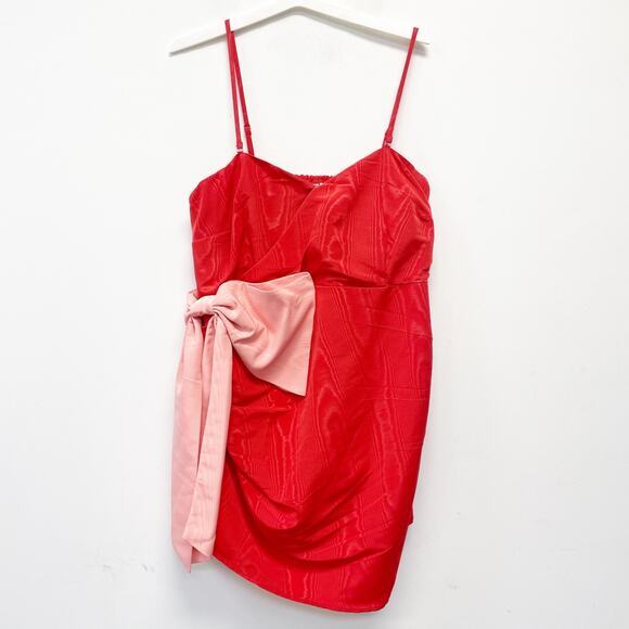 Future‎ Collective Women's Holiday Sweetheart Bow Mini Dress Red Size XXL - Picture 2 of 6